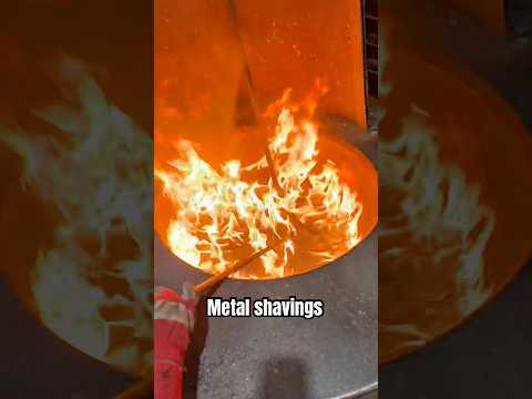 Melting down metal shavings! #moltenmetal #work #timelapse