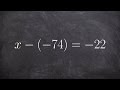 Solving Equations with Negative Numbers