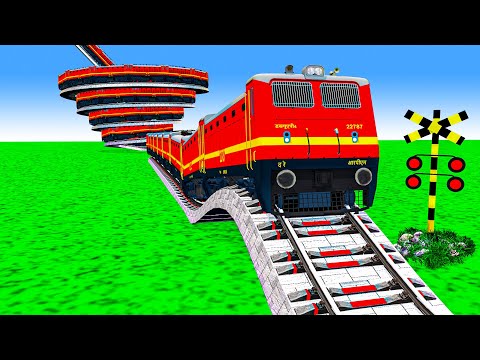 【踏切アニメ】あぶない電車【カンカン】 電車 Train Climbing Pynamid Pacman 🚦 Fumikiri 3D Train Railroad Crossing Animatio