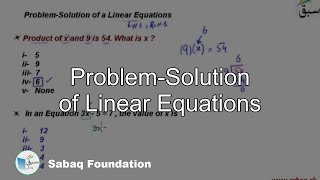 Problem-Solution of Linear Equations