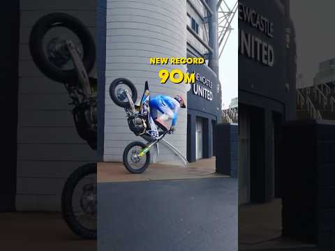 World’s Longest Stoppie (Nose Wheelie) On A Dirt Bike?! (90.4m)