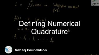 Defining Numerical Quadrature