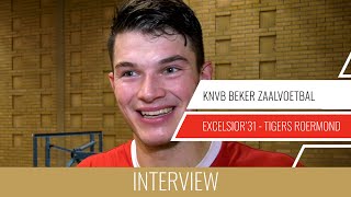 Screenshot van video Cor Pongers: "Ondanks de nederlaag was het een mooie avond" | Excelsior'31 Zaal - Tigers Roermond