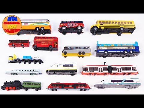 Learn About Buses & Trains for Kids + More Fun Toy Videos