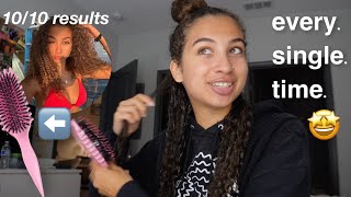 How I Get DEFINED Curls Consistently Using the Bounce Curl Brush | Updated Curly Hair Routine 🎀