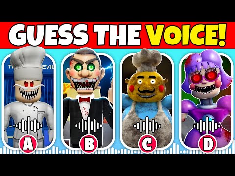 🔊😱 Guess the MONSTER'S VOICE?! | Scary Roblox Obby Monsters | Papa Pizza, Mr. Funny, Miss Anitron