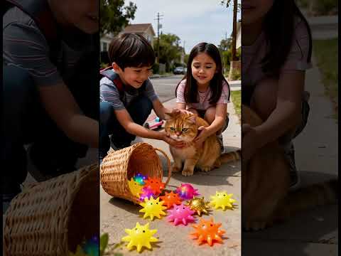 Cute cat , glowing LED sun-shaped toys #cat #funny #cute #funnycats #pets
