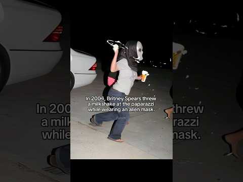 Britney spears and her friends throw milkshake at paparazzi wearing alien mask👽 #celebrity #shorts