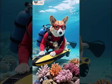 🌊🚗The poor corgi was mocked by the rich puppy for riding a broken boat🐶 #dog #cute #story #animal