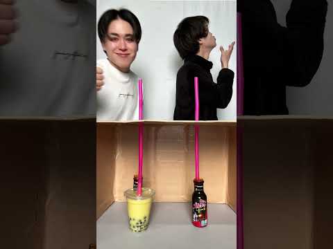 🍌Tapioca banana milk or Buldak sauce🌶️? ​⁠@Majimero100m