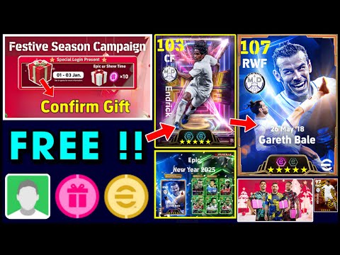 eFootball™ 2025 New Year Official Free Showtime Gift, Free Epics & Big Time Gareth Bale, Coins 🤩🔥