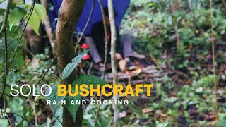 SOLO BUSHCRAFT HEAVY DAY | ASMR Camping