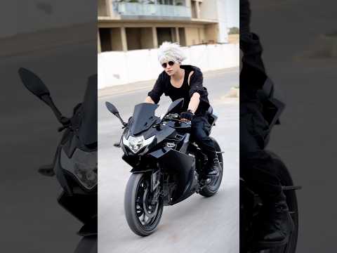 Gojo on a bike😲public reactions 😍 #gojosatoru #gojo #shorts #shortsvideo #viral #gojo