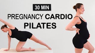 30 Min PREGNANCY FULL BODY CARDIO PILATES | Safe for all Trimesters, Fat Burn + Muscle Toning | FUN