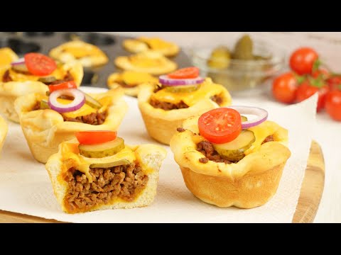 Mini Cheeseburger Muffins | Cheeseburger aus dem Ofen  (Einfaches Rezept)