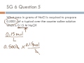 Calculating Molarity and Mass