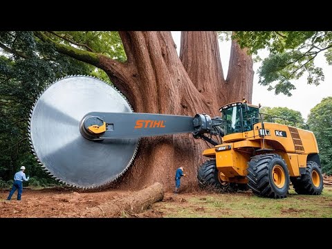 Dangerous Powerful Chainsaw Cutting Tree Machines | Biggest Heavy Equipment Machines Working