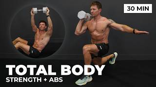 30 Min Total Body Dumbbell Workout + Abs – Get Stronger & Leaner | 4x5 Method