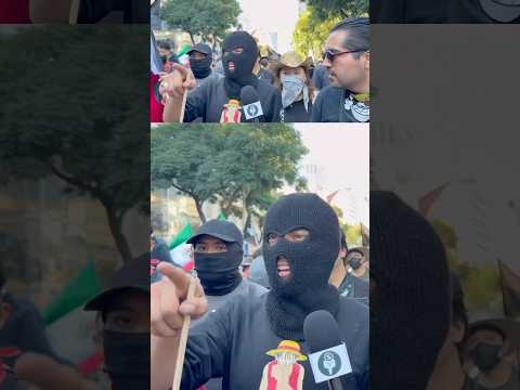 Bloque negro marchó con la falsa #generaciónz que causaron destrozos en #cdmx ❌