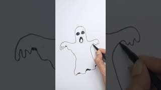 How to draw cute halloween ghost easy for beginners #art  #drawingtutorial 