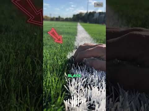 Rubber crumbs on a football field. #shorts