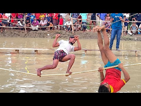 Who can walk the tightrope to the end #algamingfun #alamin9930 #funny #mrbeast #comedy #challenge