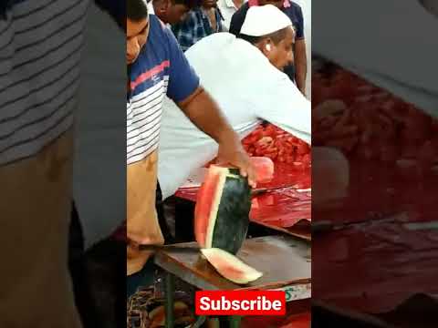 fastest fruit cutting ever // fruit cutting skill //  amazing watermelon cutting