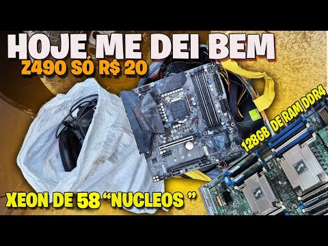 ME DEI BEM, VOLTEI COM A SACOLA CHEIA DO FERRO-VELHO, Z490, XEON DE 58"NÚCLEOS" E 128 GB DE RAM !!
