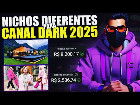 NICHOS DE CANAL DARK PARA GANHAR DINHEIRO NO YOUTUBE EM 2025