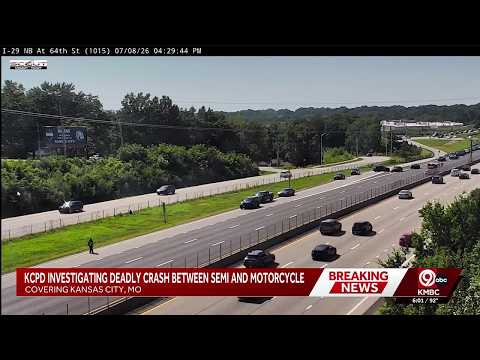 Motorcyclist killed in crash involving semi-truck in Kansas City on Interstate 29