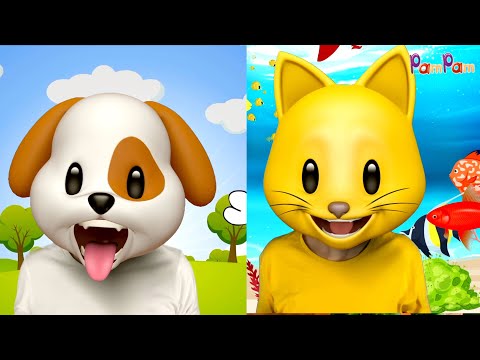KÖPEK NE YER ? - KEDİ - İNEK - MAYMUN PamPam Ailesi - Hayvanlar Şarkısı | Kids Songs Nursery Rhymes