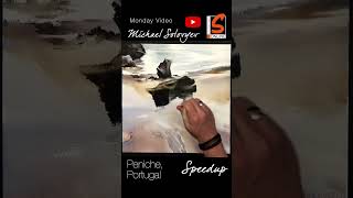 Studio Art Online - Peniche, Portugal (speedup Watercolor Seascape Demo)