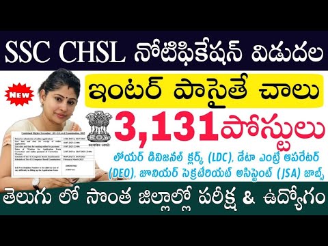12th Class Jobs | SSC CHSL Recruitment 2025 | latest jobs in Telugu | job search | free jobs Ssc Job