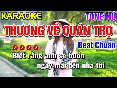 Thương Về Quán Trọ Karaoke Bolero Nhạc Sống Tone Nữ | Nàng Thơ Karaoke