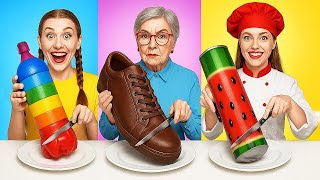 ME VS GRANDMA KITCHEN HACKS 🎂 Cooking Challenge 🍩 15 Fun Cake Decorating Ideas By YayTime!