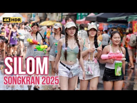 Songkran Silom 2025 | The World's Biggest Water Fight | Songkran Water Festival Thailand