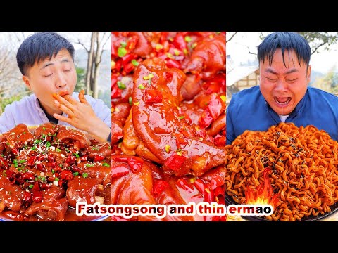 mukbang | Ermao finished eating the super spicy pig trotters🔥But he didn't expect to be deceived!