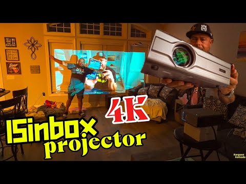 iSinbox Projector 4k Auto Focus with WiFi 6 - 300 PUALGADAS DE proyección Wow