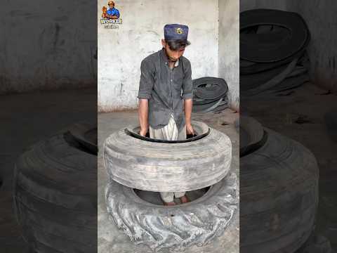 Amazing Video Giant Size Tyre Recycling #ytshorts #asmr #automobile #outdoorfurniture #experimnent