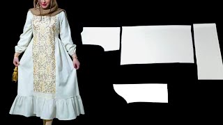 تفصيل وخياطة فستان عباية روعة بأسهل طريقة | abaya cutting and stitching