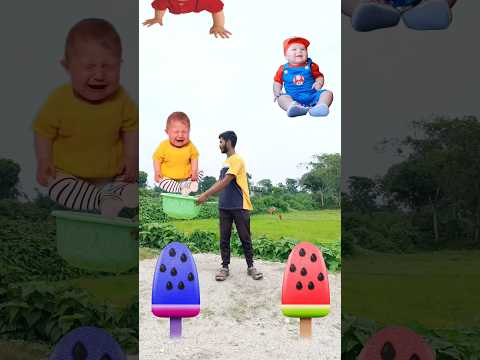 Flying crying babies Catching vs cute bhabhi - Funny vfx magic😃😆 #trending #viralvideo #funny #bsk