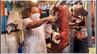 香港燒味 Hong Kong Roast Piglets Crispy Yummy Hong Kong Food 快刀手肥仔回來了 斬燒乳豬燒肉依然勁快 燒鵝燒鴨豉油皇乳鴿 香港美食 新強記燒臘飯店