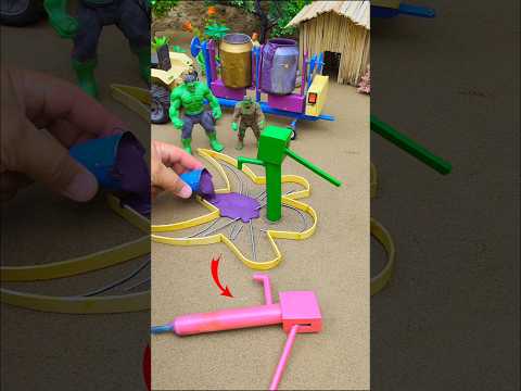 Mini handpump water project with purple concrete mixer diytractor cow farm #602 #shorts #yt #tractor