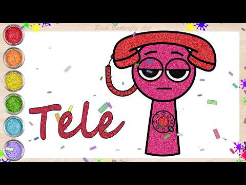 Step by Step Drawing Tutorial for Toddlers | Tele Sprunki  Telephone Glitters Coloring  #easydrawing