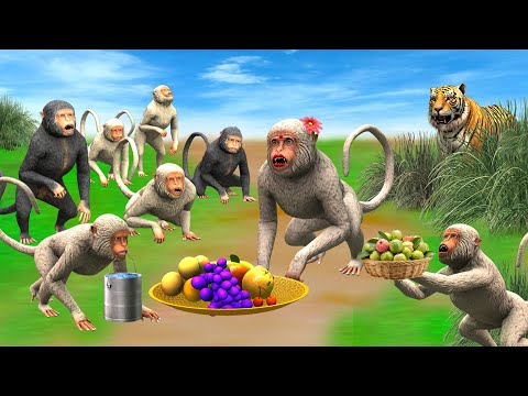 सात बंदर की एक बहन लोमड़ी और बाघ Saat Bandar Ki Ek Behan Lomidi aur bagh Ki Kahani Seven Monkey's
