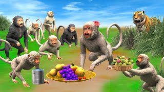 सात बंदर की एक बहन लोमड़ी और बाघ Saat Bandar Ki Ek Behan Lomidi aur bagh Ki Kahani Seven Monkey's