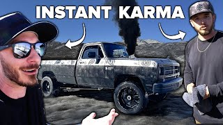 Fan INSTANTLY REGRETS Flexing His 1000HP Cummins for YouTube