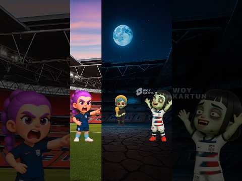 Zombie America Vs Human England Dancer | Dance Battle 🧟‍♂️⚽💃 #shorts #cartoon #dance #funny