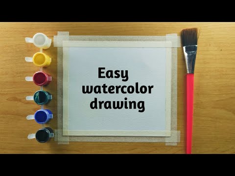 Easy watercolour drawing for beginners, easy painting ideas, step by step tutorial