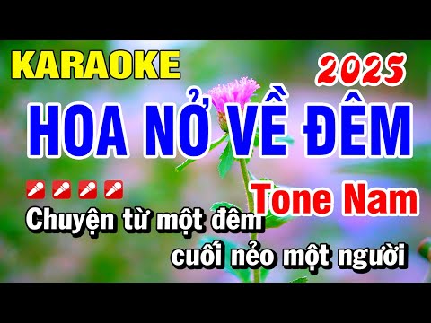 Karaoke Hoa Nở Về Đêm (Beat Hay) Nhạc Sống Tone Nam 2025 | Hoài Phong Organ